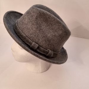 Adam New York vintage gray/tan tweed fedora-sz Small (6 3/4 to 6 7/8)